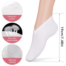 4 pares de calcetines hidratantes, cuidado de pies durante la noche con loción, algodón, calcetines suaves para spa, terapia cosmética para mujeres y 