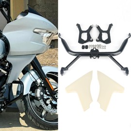 RUNNING PANTHER Side Fairing Panel Support Bracket Kits for Harley Touring CVO Road Glide ST FLTRXSTSE 2024 FLTRXSE 2023, Upgrade Unpainted/Bright Black Spoilers Cover