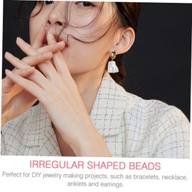 COHEALI 3st DIY Accessories Baroque Pearls Loose Irregular Freshwater Pearls Jewellery Pearl Pendant Shell Beads Pearl Bracelet Beads for Jewellery Making Sleeve Scattered Beads Charm White