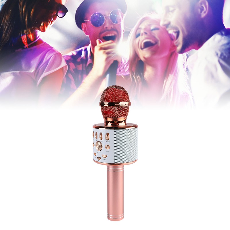 Kids Singing Microphone Portable Handheld Wireless Bluetooth Condenser Mic Speaker