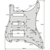 Guitar Anatomy Stratocaster HSS Humbucker Pickguard Scratchplate to Fit Fender