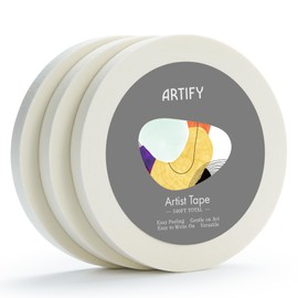 ARTIFY Artist Tape for Drafting Art, 0.5" *3 Pack White Masking Tape for Watercolor Painting Drafting Canvas Framing and All Paper Media, for Craft, Office, School, 540FT Long Total