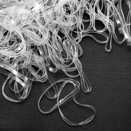 Hymyily Rubber Bands, Approx. 1,000 Pieces, Transparent Color, Small, For Office Use, Folding Diameter 1.4 inches (35 mm), Width 0.08 inch (2 mm), Elastic Band, For Children, Hair Rubber Bands,