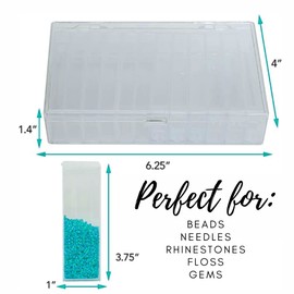 Craft County Flip Top Storage System Box | 12 Clear Plastic Organizing Containers | 6.25in x 4in x 1.4in