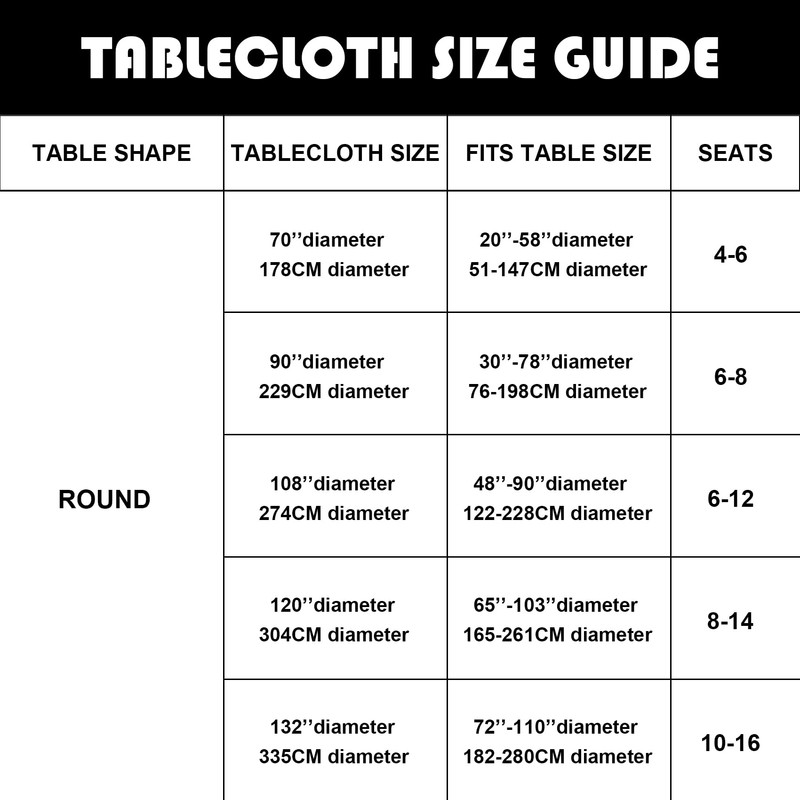 luccido 6 Pack Round Tablecloth 70 Inches White Table Cloth