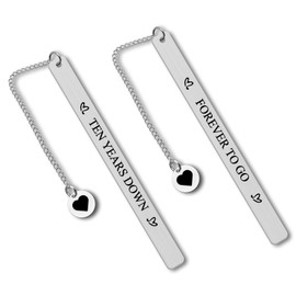10 Years Anniversary Bookmark for Men Women 10th Anniversary Tin Gifts 10 Years of Marriage Gifts for Couple 10 Year Anniversary for Him and Her Husband Wife Boyfriend Girlfriend Anniversary Present