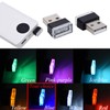 Febrytold 4Pcs Blue USB Car Interior Atmosphere Lamps, Universal Mini