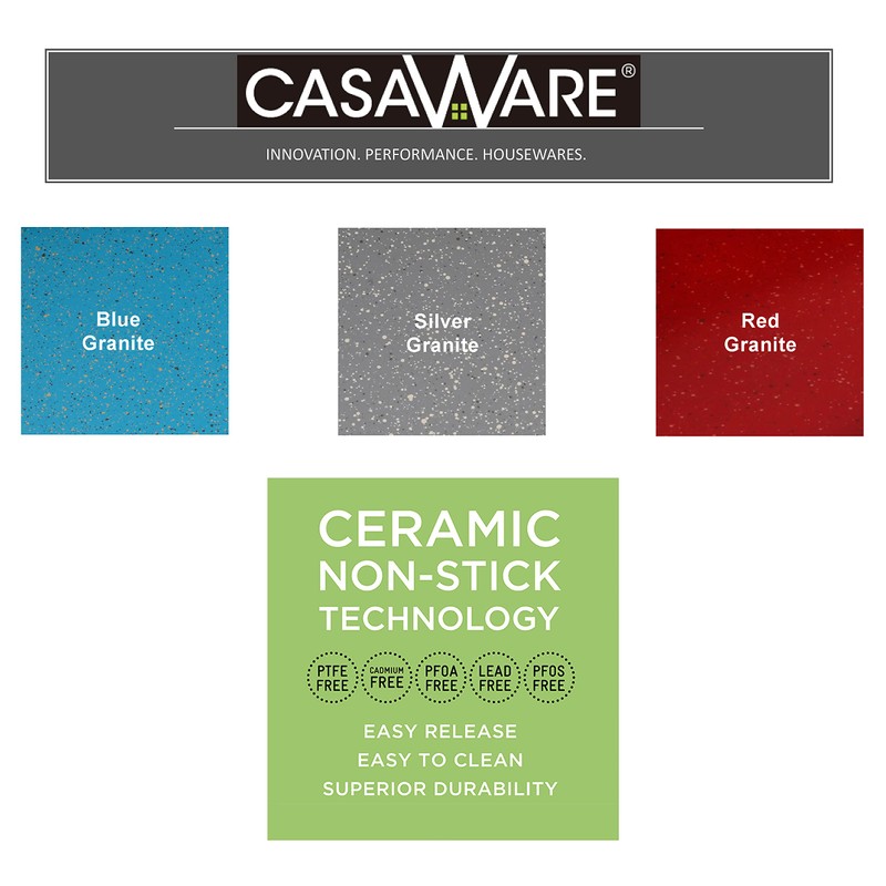 CasaWare Ceramic Coated NonStick Cookie/Jelly Roll Pan 11"x17" (Silver Granite)