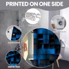NBVKO 3D Cubes Shower Curtain，Blue Black Shower Curtains for Bathroom，Modern