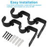 Bonsicoky 2 Pack Heavy Duty Double Curtain Rod Brackets, Black