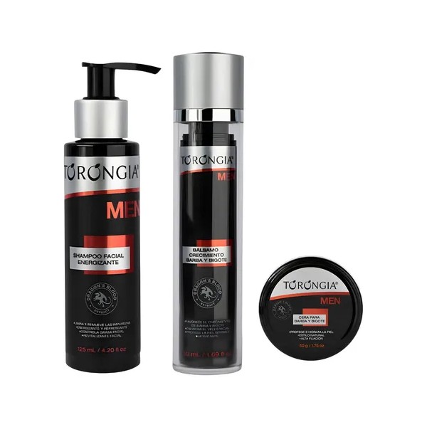 Torongia Men Kit Barba Shampoo Facial + Balsamo Y Cera
