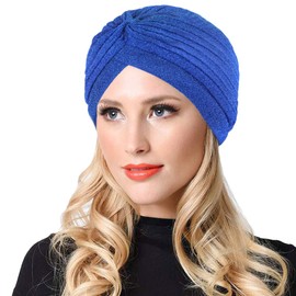 KINGREE Chemo Cap,Turban Headwear,Multi Function Headwrap and Chemo Hats for Hairloss (28 Series, Blue)