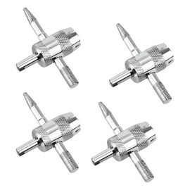 4pcs 4-Way Valve Core Tools, 4-in-1 Tire Valve Tool Valve Stem Core Remover Tire Valve Stem Puller Valve Stem Removal Installation Wheel Tool for Bicycle Bike Automobile Car