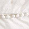 WONGS BEDDING White Duvet Cover Single Size Pompoms Tassels Design