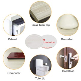 GINOYA 18pcs Glass Top Bumpers, Silicone Adhesive Furniture Bumpers for Glass Table Door Cabinet Drawers