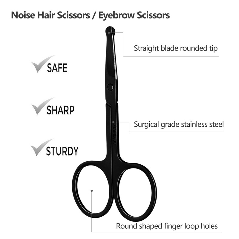 Eyebrow Scissors with Comb, KAJUDA Facial Hair Small Grooming Scissors