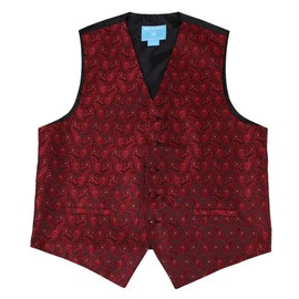 Epoint EGC1B08D-L Red Black Paisley Best For Birthday Waistcoat Woven Microfiber Online Shopping For Mens Large Vest