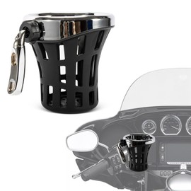 PSLER Motorcycle Drink Cup Holder Handlebar Mount Universal for Dyna Fat Bob Touring Road Glide Street Electra Glide Softail 1996-up Goldwing GL1800 2018-up