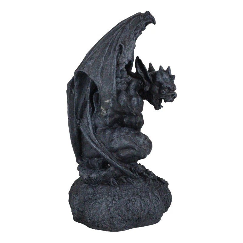 Warden Large Cathedral Guardian Crouching Winged Gargoyle Statue 12.5"H Fantasy