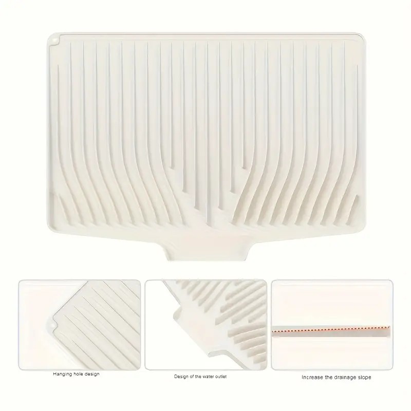 HomeCraft Silicone Dish Drying Mat Large – Durable Space-Saving Construction,