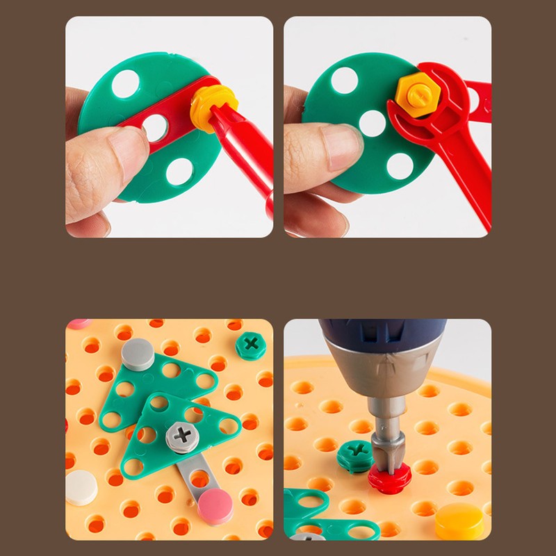 Drill Puzzle Set Steam Learning Toys with Electric Drill Screw
