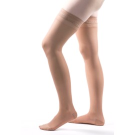 Allegro 20-30mmHg Essential 8 Sheer Support Compression Hose - Thigh High, Closed Toe Compression Stockings for Women