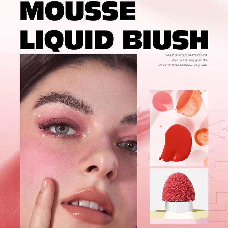 Liquid Cream Blush with Sponge Applicator Velvet Matte Blush for
