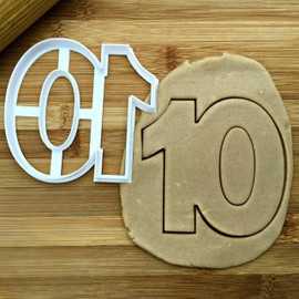 Sweet Prints Inc Number 10 Cookie Cutter - Dishwasher Safe (3" tall)