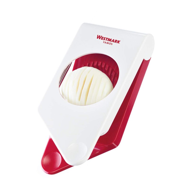 Westmark Eierteiler, Kunststoff/Rostfreier Edelstahl, ca. 18 cm lang, Famos, Weiß/Rot,