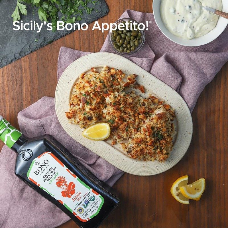 BONO Organic Sicilian PGI Extra Virgin Olive Oil, 16.9 Fl