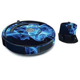 MightySkins Skin for iRobot Roomba 675 Max Coverage - Blue Flames | Protective, Durable, and Unique Vinyl Decal wrap Cover | Easy to Apply, Remove, and Change Styles | Made in The USA