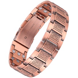 Feraco Copper Bracelet for Men, 3X Strength Magnetic Therapy Bracelet with Powerful 3800 Gauss Magnets,Copper Cooper Jewelry