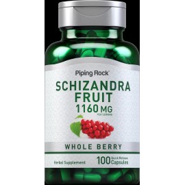 Piping Rock Schizandra Berry Fruit Capsules 1160mg | 100 Count  | Non-GMO | by Piping Rock