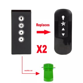Hunter 2pk Replacement Remote for Hunter Ceiling Fan Handheld Remote Control K6266-02
