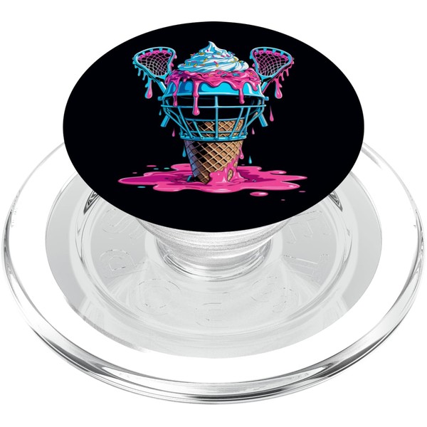 Lacrosse Ice Cream Drip Helmet Sticks Sports Fans Players PopSockets