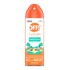 OFF! Familycare Smooth & Dry Insect Repellent Aerosol, Powder Dry Formula, Bug Spray with Long Lasting Protection from Mosquitoes 6 Ounce