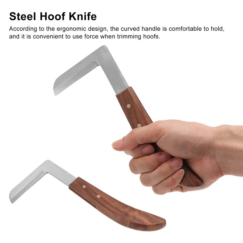 Steel Hoof Knife L Shaped Ergonomic Curved Handle Hoof Trimming