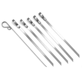 Norpro 8775 Stainless Steel Flat Skewers, Set of 6, 12.5" in length