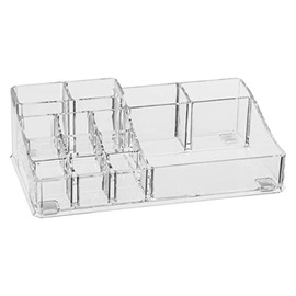 AC-Déco Makeup Organiser 14 Compartments – 22.3 x 12.7 x 7 cm – Polystyrene Transparent