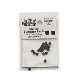 Hareline Slotted Tungsten Beads #196 5/32'' (3.97mm) Jet Black