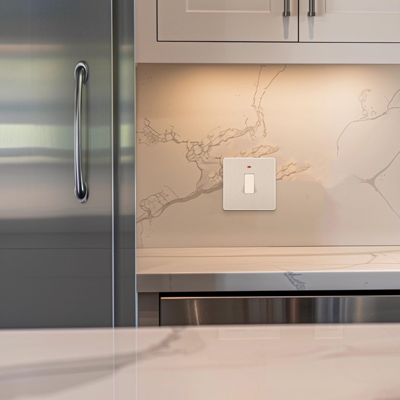 BG Electrical Single Wall Switch with LED Power Indicator, Double