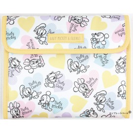 [Empret Veil] Maternal and Child Notebook Case, Baby Mickey & Friends Adult Cute, Easy to Open and Close with One Touch Tape, Classic Bellows Type, Maternal and Child Notebook Size 5.1 x 7.1 inches