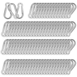 40 PCS 2'' Spring Snap Hook Carabiner, M5 3/16 Inch Galvanized Silver Steel Small Carabiner Clip, 220LBS Holding Capacity Quick Link Clip Keychain for Hammock Dog Leash & Camping Gym