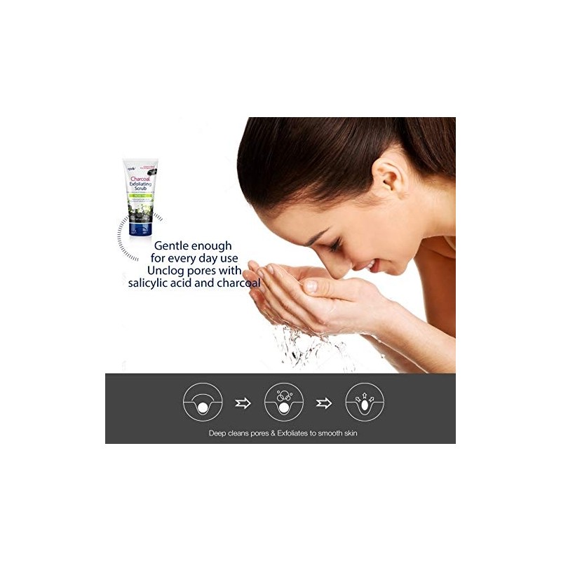 Epielle Charcoal Exfoliating Scrub (2pk) - Deeply cleans unclogged pores