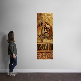 CANVAS ON DEMAND Elegant Safari Panel II Wall Decal, Tiger Artwork