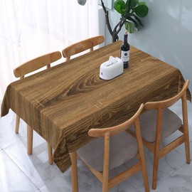 ParadiseDecor Wooden Texture Background Rectangle Textured Tablecloth Waterproof Spillproof Wrinkle Free Table Cloth, Kitchen Dining Tabletop Decoration, Tablecloth Size 54"x72", Style 74