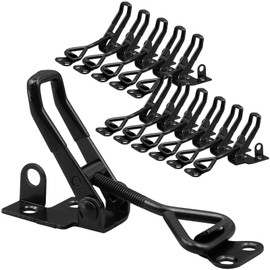 Black Toggle Latch Clamp 4001, 12 Pcs Adjustable Toggle Clamp Latch,360lbs Capacity Quick Release Pull Latch Clamp,Metal Toggle Latch Catch Set for Various Tool Box