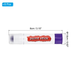 PATIKIL Tempera Paint Sticks, 6 Pcs Solid Tempera Paints Sticks Washable Bulk Markers Pen Quick Drying for Artists Beginners Art Supplies, Purple