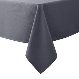 Biscaynebay - Manteles de tela texturizada, rectangulares, de 52 x 70 pulgadas, color gris oscuro, resistentes al agua, para comedor, cocina, boda, fiestas, etc. Lavable a máquina