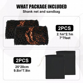 Golf Shank Net Attachment for Golf Hitting Nets with Sandbag，7 * 7FT Golf Barrier Side Net,Golf Practice Hitting Net Barrier Net for Golf, Baseball, Hockey, Soccer (2 Pack,Red)